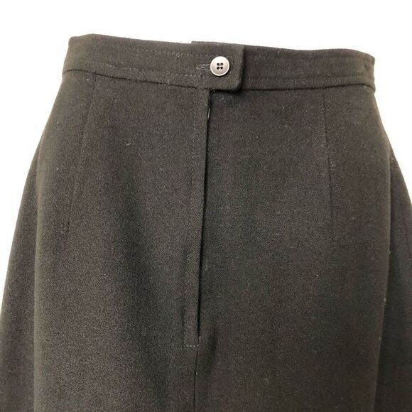 Vintage Jon Tagia Prêt-à-Porter Long Black Wool Front Slit Dress Skirt - Picture 2 of 11